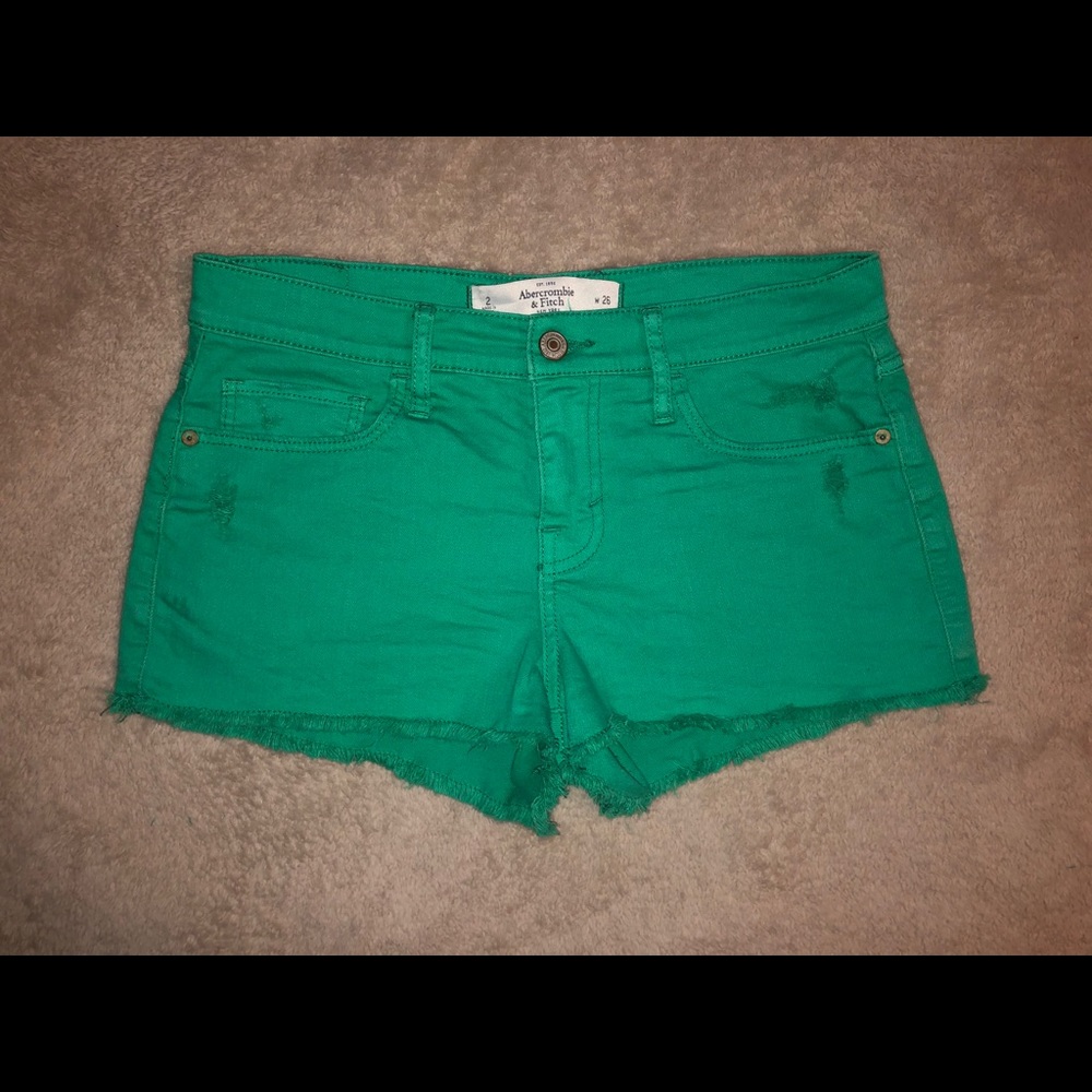 Green Abercrombie & Fitch Jean Shorts